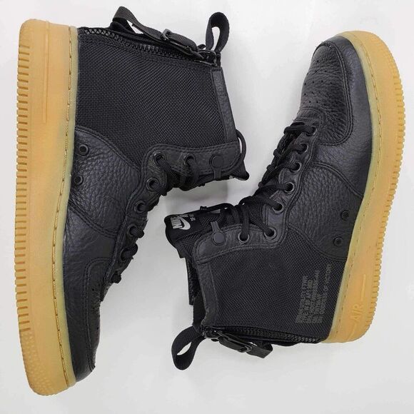 Nike Air Force 1 SF AF1 Mid Urban Utility Shoe Black Gum Unisex Womens Size 7 - Picture 6 of 9